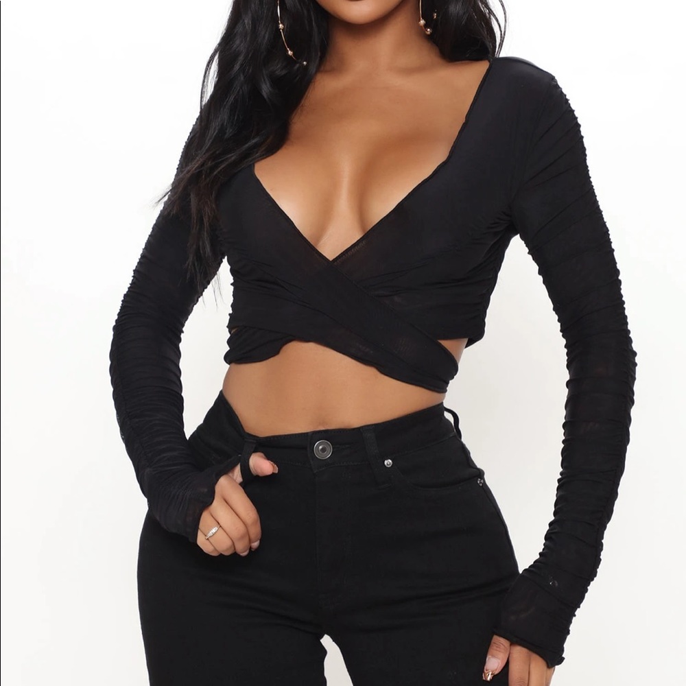 Ruched Wrap Top